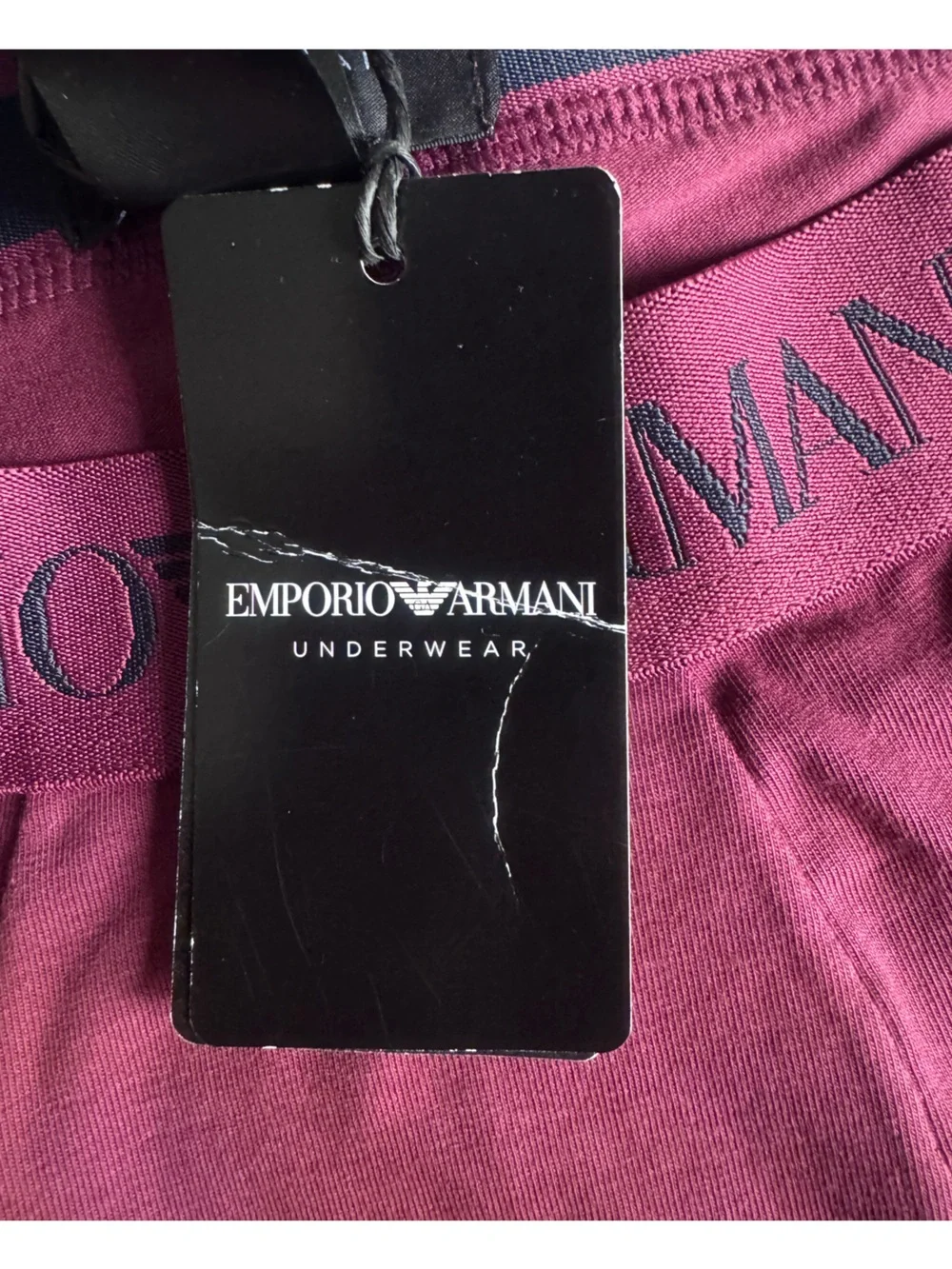 NWT Emporio Armani Men's Boxer Briefs Burgundy Size L Medium Trunk  $65